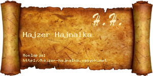 Hajzer Hajnalka névjegykártya